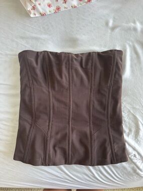 Outcast Corset Top in Deep Brown